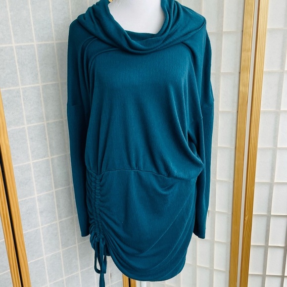 Free People • Sundown Cinch Up Cowl Neck Dress Dark Green - Picture 7 of 13